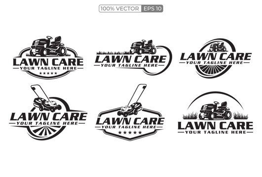 lawn mower silhouette vector illustration. logo design vector