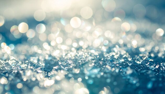 流氷 氷晶 朝日 逆光 煌めき 玉ボケ クリスタル 寒冷 氷河 透過光 コントラスト マクロ撮影 幻想的 厳冬 静寂 輝き ブルーアワー 霜霜 ヒーリング 背景素材