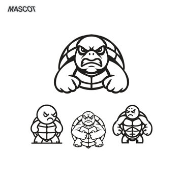 angry turtle mascot template