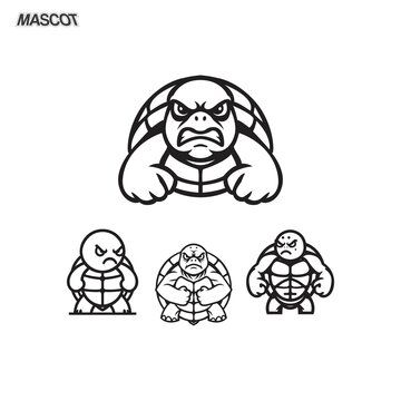 angry turtle mascot template