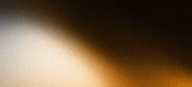 Orange glowing gradient background, golden brown black noise texture dark header, abstract poster backdrop, website banner or digital wallpaper design