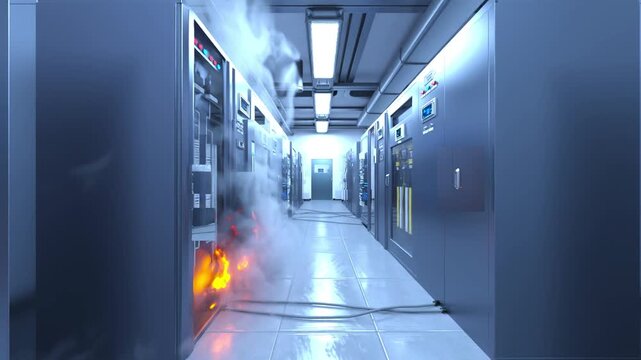 サーバールーム　3DCGレンダリング