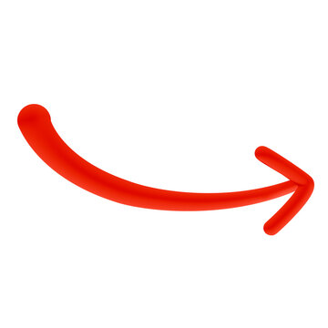 Red 3D Curved Swipe Arrow Icon