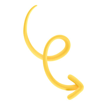 Yellow 3D Looped Arrow Icon