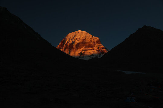 sunrise view in the mount kailash at morning 