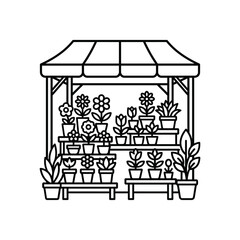 Obraz premium Variety of Potted Plants on Shelves.