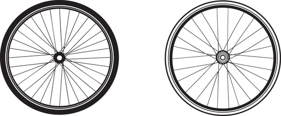 Fototapeta premium Vintage bicycle wheels with different hub designs