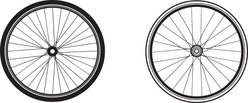 Vintage bicycle wheels with different hub designs