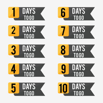 10 Days To Go Countdown Banner Animation Pack &ndash; Modern Event Countdown Labels, Promotion Timer and Deadline Reminder Motion Graphics