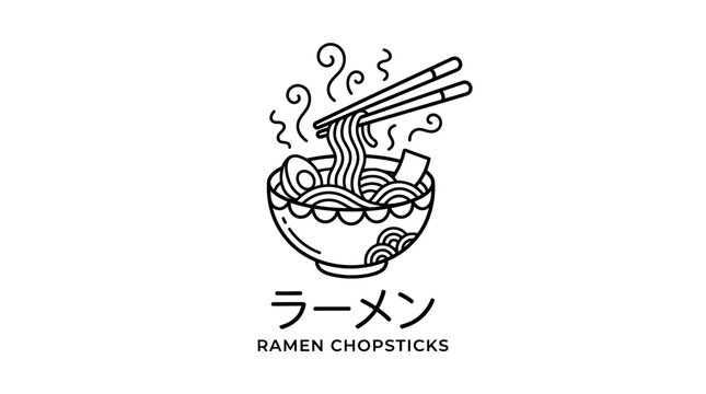 Ramen noodles with chopsticks eating.