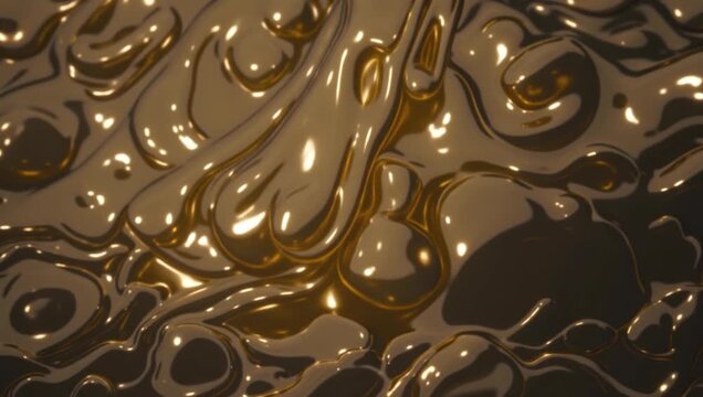 Sunlit Metallic Viscous Flow Macro Abstract
