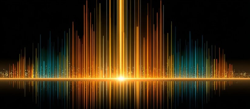Abstract Sound Wave Visualization with Vibrant Neon Colors