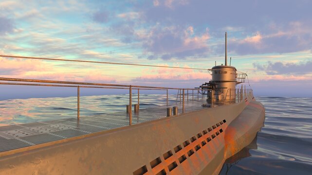 潜水艦　3DCGレンダリング