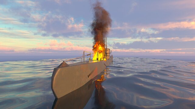 潜水艦　3DCGレンダリング