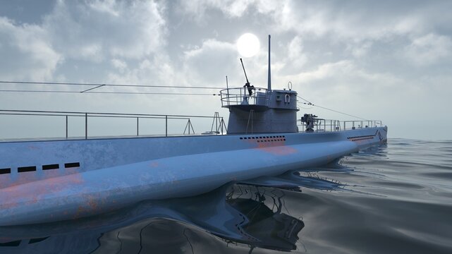 潜水艦　3DCGレンダリング