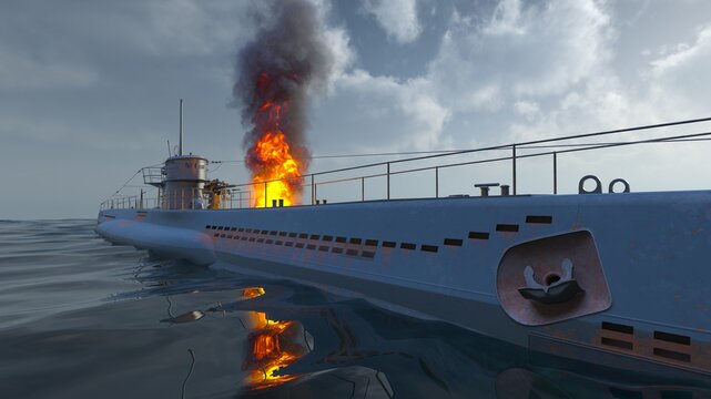 潜水艦　3DCGレンダリング