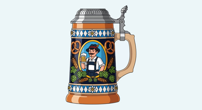 traditional german beer stein