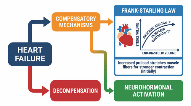 Heart Failure Compensatory Mechanisms Frank-Starling Diagram