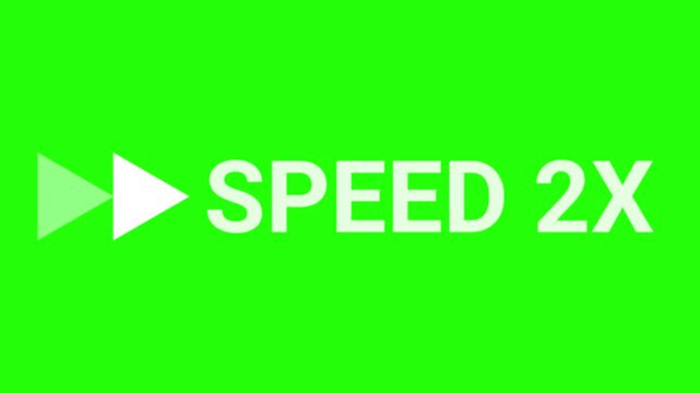 2x Speed Fast Forward Icon Loop Animation on Green Screen Background 4K
