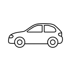 Obraz premium Compact Hatchback Car Outline Icon