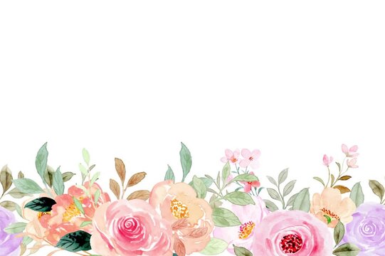 Summer flowers watercolor background. Animated 4k