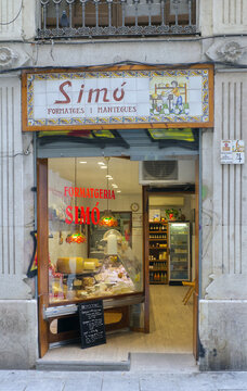 Cheese shop, Barcelona, Spain