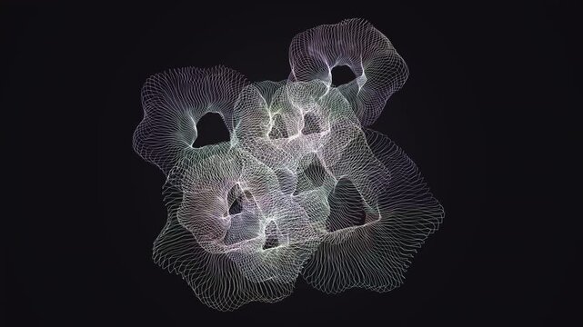 A mesmerizing seamless 4K loop of a glowing pearl clifford torus morphing through an abstract topology field with an elegant inner glow. Ideal for sound bath, meditation background. 4K UHD.