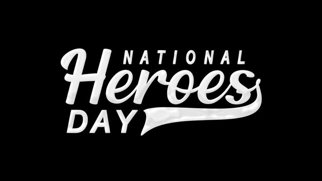 National heroes day text animation suitable for posters and social media.