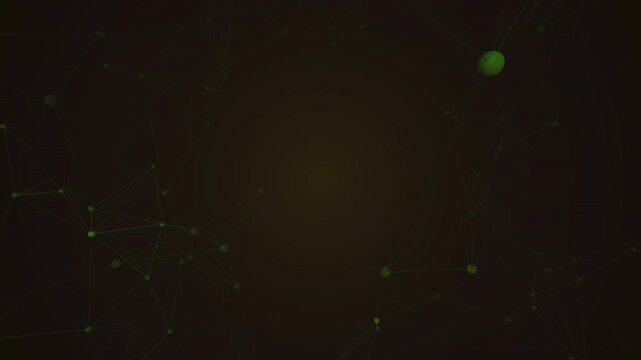 Abstract 4K UHD loop featuring a glowing inferno neural network of dual sphere nodes firing and connecting in a seamless plexus with cinematic depth.