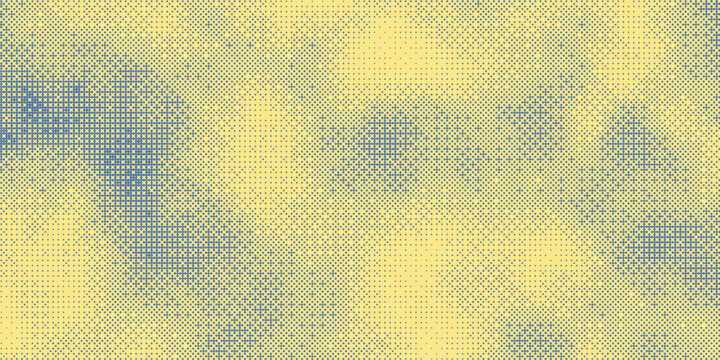 Pixelated bitmap halftone sky background. Retro pop art dot texture in blue and beige for abstract design, comics and vintage poster.Eps10