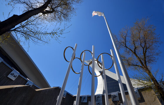 MONTREAL QUEBEC CANADA:  Nadia Comaneci place near the olympic stadium is gymnast and a five-time Olympic gold medalist. Comaneci is the first gymnast to be awarded a perfect score of 10.0