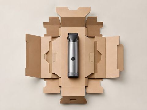 Deconstructed Eco-Friendly Product Box with Sleek Gadget