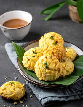 Traditional Indonesian Steamed Dumplings Served.