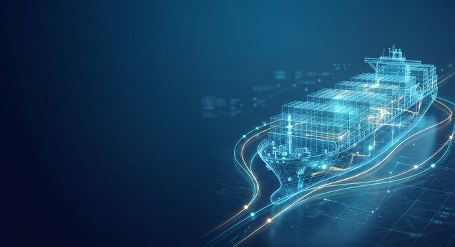 Digital Twin Concept of Autonomous Container Ship for Smart Maritime Logistics and AI Navigation