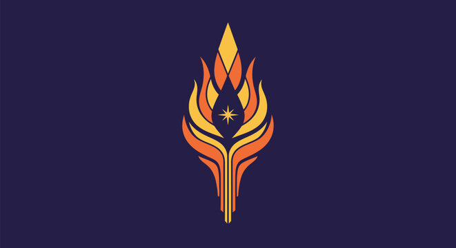 Flame Emblem Symbol Logo Design Element.