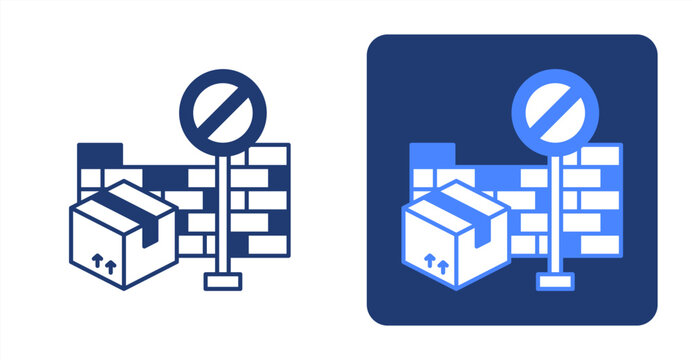 Trade Barrier icon, with contrast background.