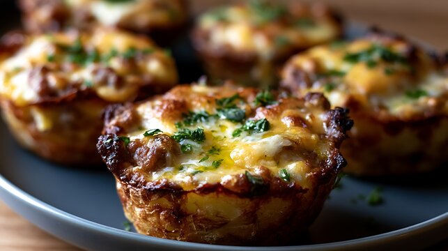 Mini Quiches on a Plate / お皿に盛られたミニキッシュ