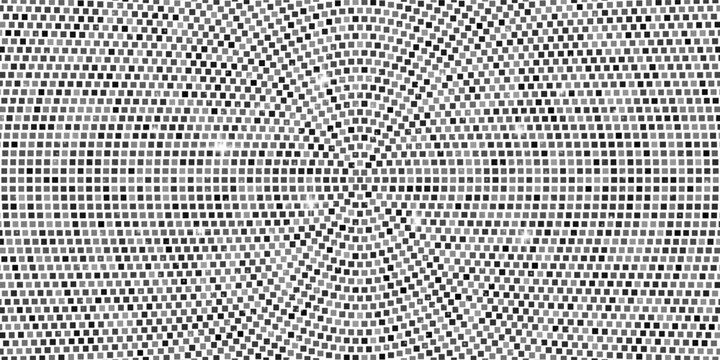 Silver mosaic disco ball background with white mirror glitter and light spots texture. Shiny grey tones sequin pattern. Festive fashion decoration. Glam sparkle Christmas wall. Vector illustration.