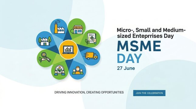 MSME Day colorful infographic illustration