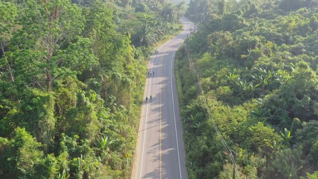 Aerial footage of hot springs in Ranong Province