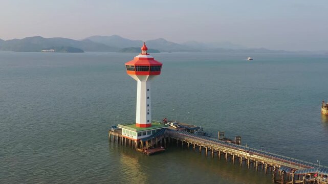 Aerial footage of Triathlon training at Pak Nam Ranong.