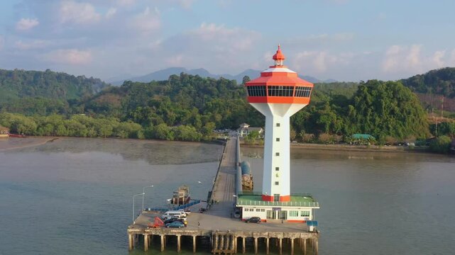 Aerial footage of Triathlon training at Pak Nam Ranong.