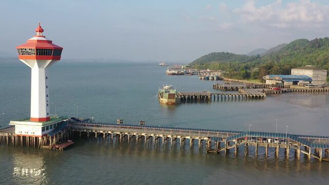 Aerial footage of Triathlon training at Pak Nam Ranong.