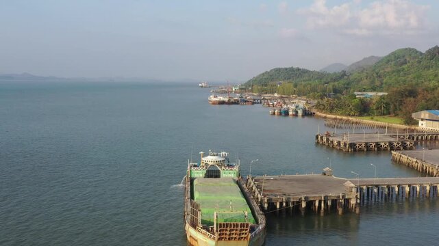 Aerial footage of Triathlon training at Pak Nam Ranong.