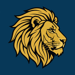 Obraz premium Stylized Lion Head Mascot Graphic Illustration.