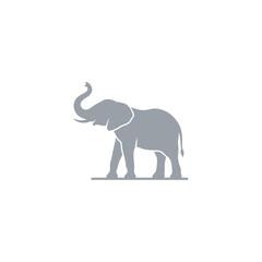 Obraz premium Elephant Vector Illustration of a Majestic Wild Animal Silhouette with Trunk Raised Perfect for Logo Design or Nature Projects