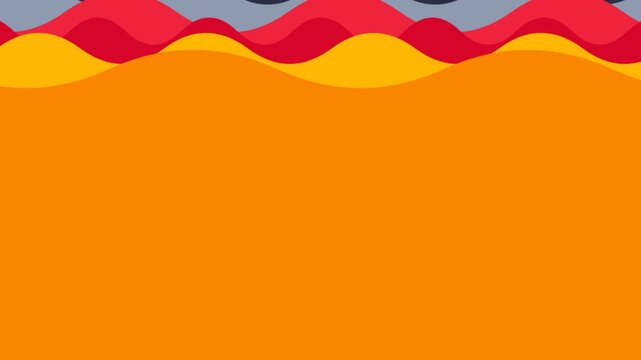 Abstract Motion Graphics Background with Flowing Yellow and Red Waves
