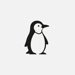 Fototapeta premium Simple Penguin Icon Design with Black and White Colors