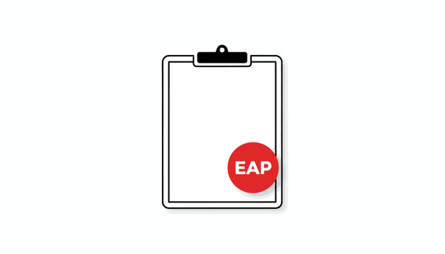 Employee Assistance Program EAP clipboard icon, minimalist office document vector illustration, corporate mental health and wellness program symbol