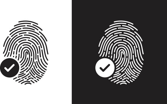 Fingerprint scan with verification check mark